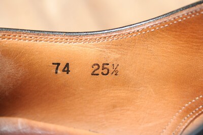 HIROKAWA Scotch Grain Black Leather Bench Made Oxfords JPN 25.5