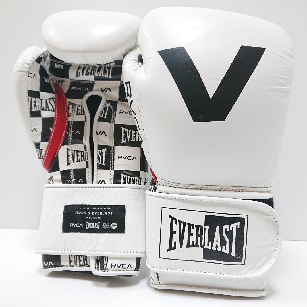 RVCA × EVERLAST Collaboration Boxing Gloves 14oz White Magic Tape