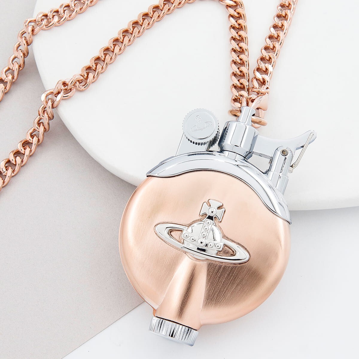 Vivienne Westwood Oil Lighter Pink Gold With Metal ORB Chain