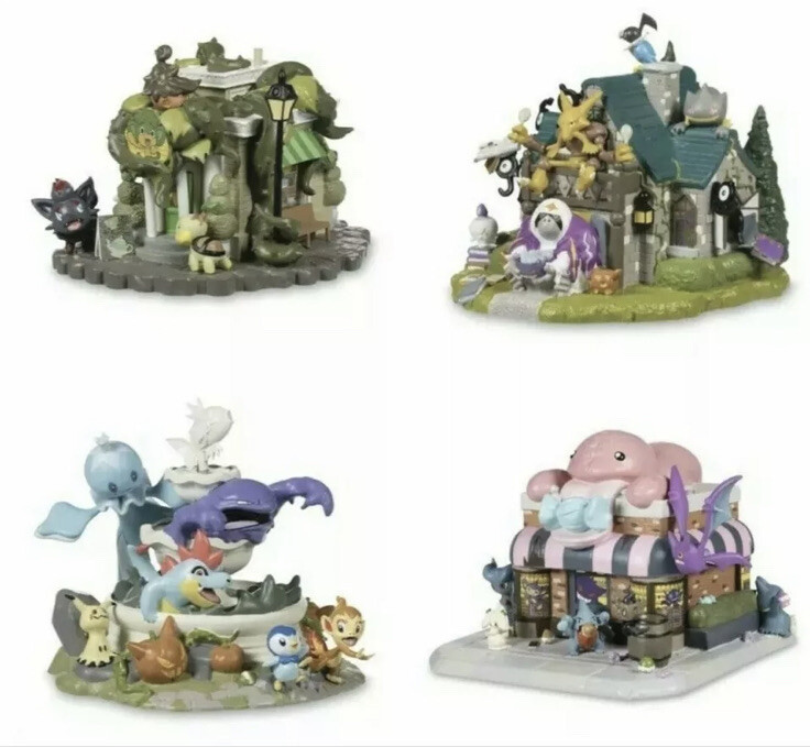 Pokemon Center Haunted Pokemon Village Halloween House Figures Set