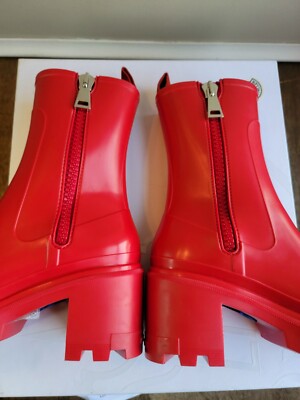 Moncler Women's Loftgrip Red Chunky Rain Boots Size 37 EU 7 US | eBay
