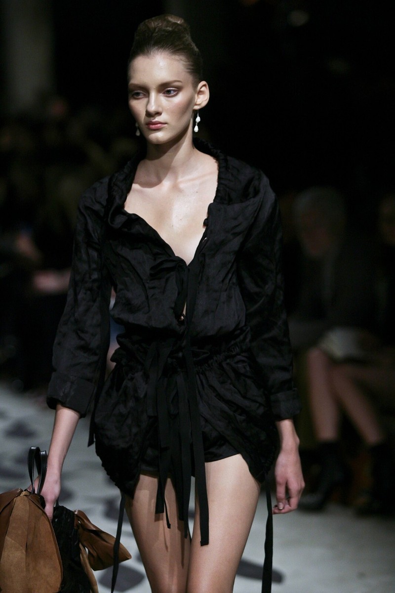 Prada Spring 2009 Archive Navy Blue Crinkled Loose Shoulder