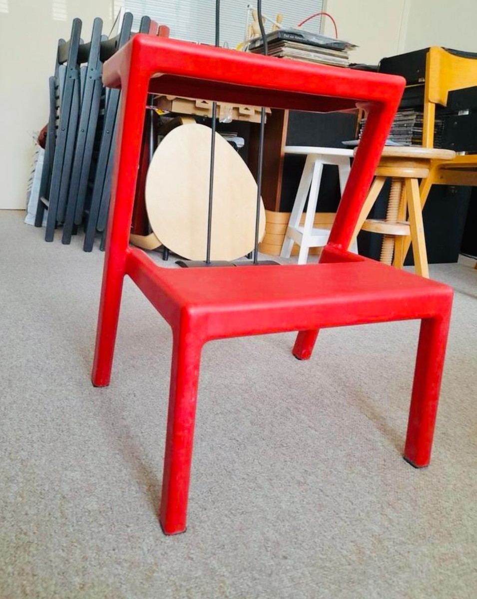 ultra rare IKEA Masterby MÄSTERBY step stool Chris Martin RED
