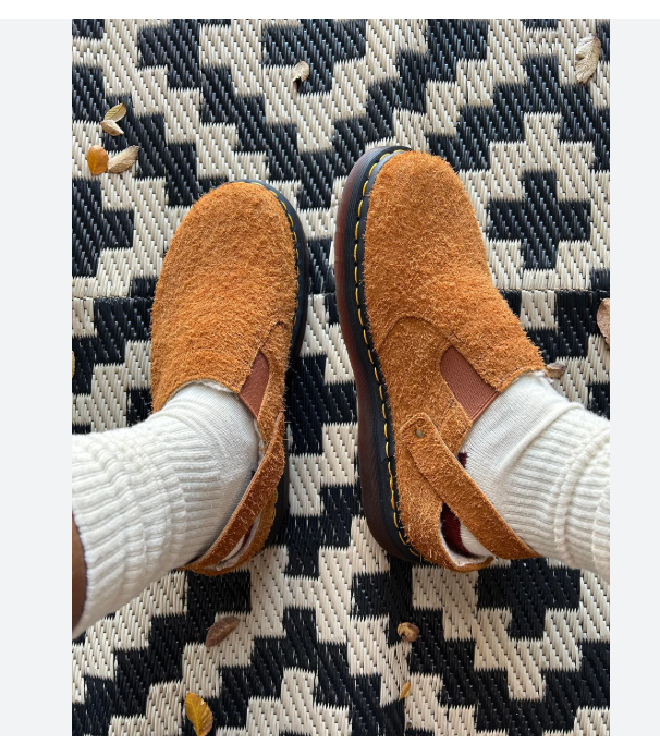 DR. MARTENS ISHAM Faux Shearling Lined Suede Slingback Mules MSRP