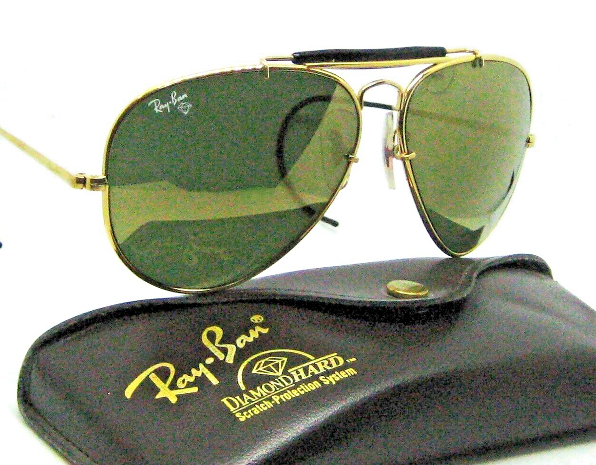Ray-Ban USA B&L Diamond Hard Aviator Outdoorsman 62mm W1508