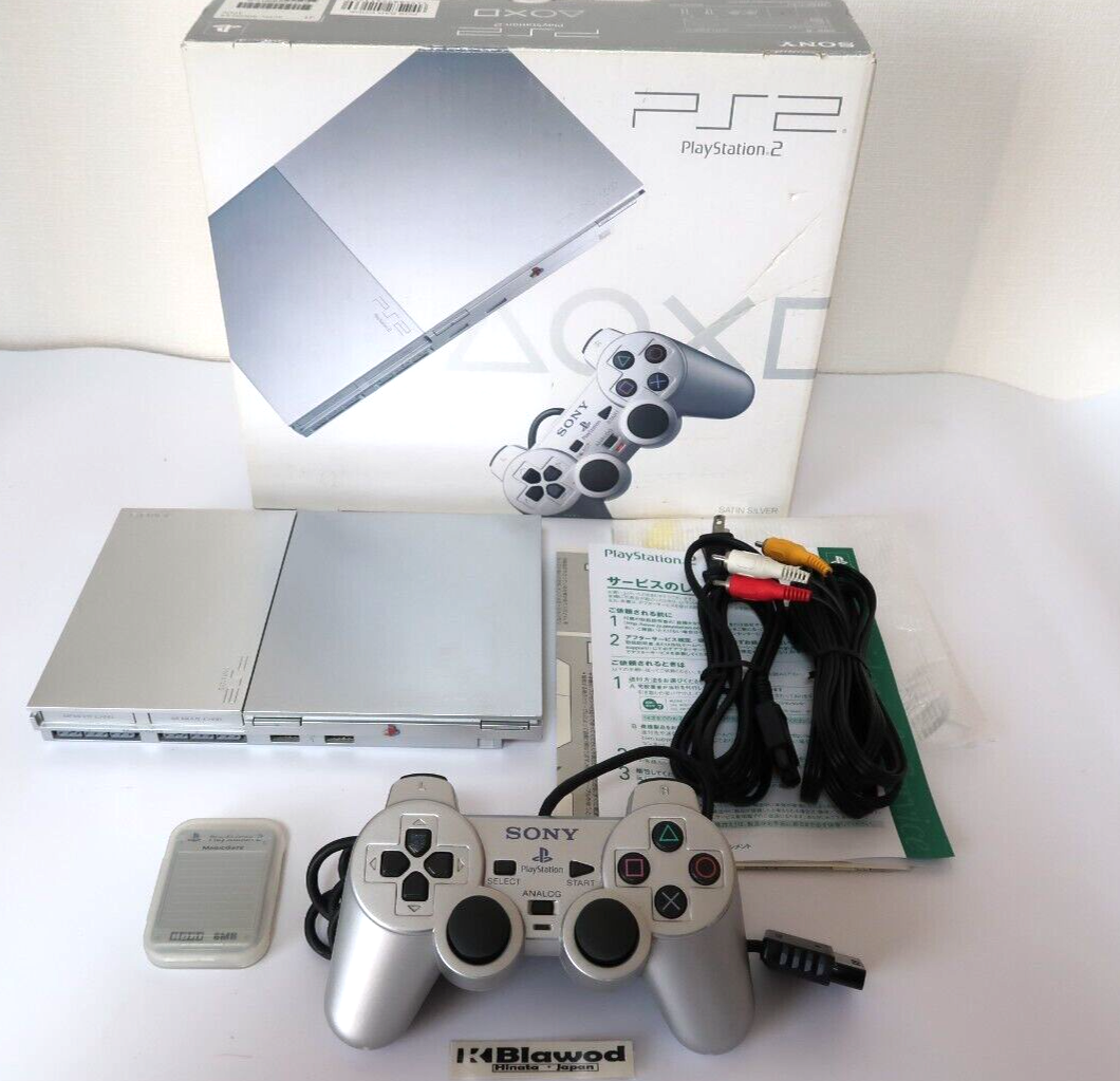 PlayStation SCPH-90000 Slim Console Satin Silver SS PS2 Japan