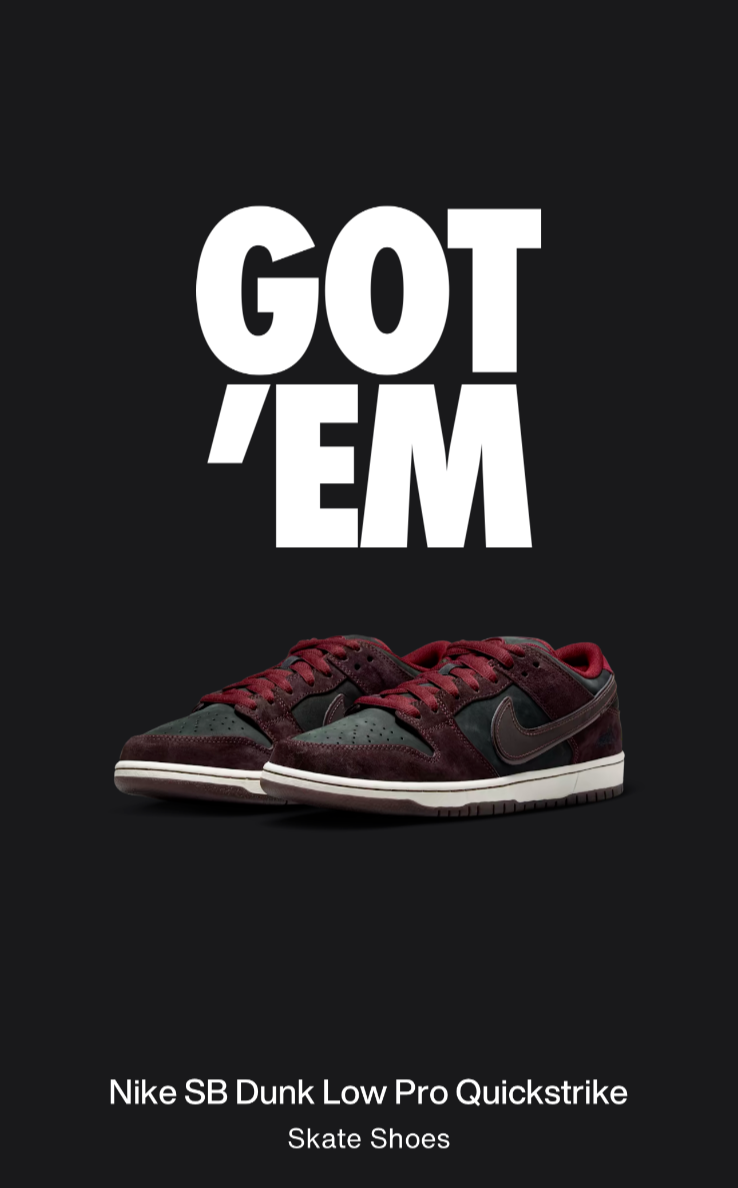 Nike SB Dunk Low Pro x Riot Skateshop Mahogany and Team Red SZ Men