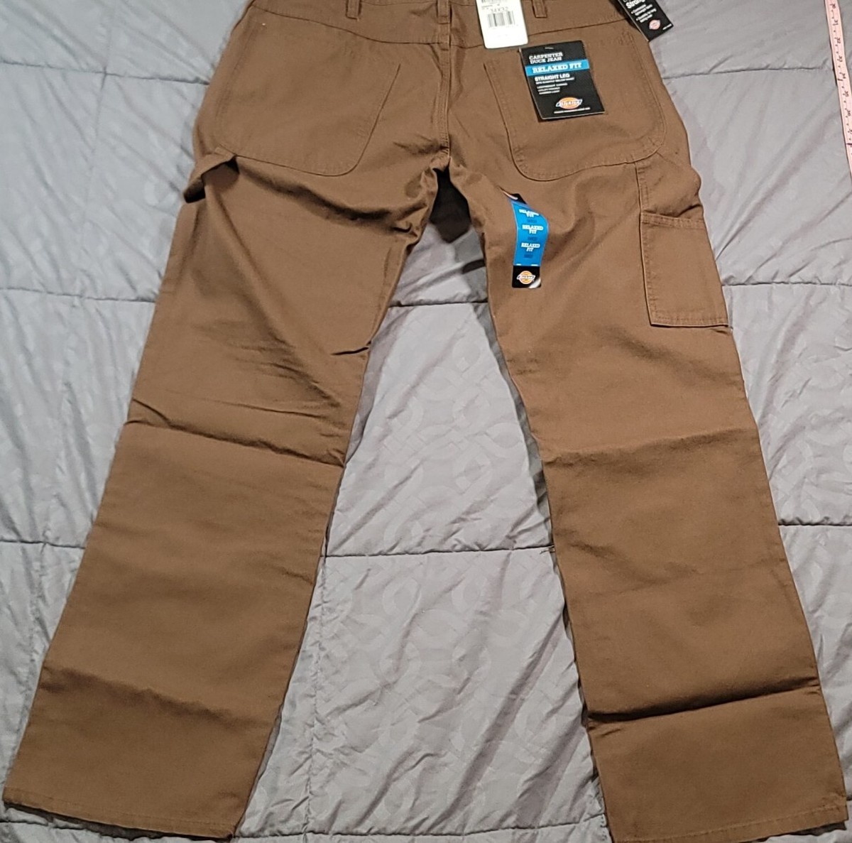 34x32 DICKIES MENS RELAXED FIT BROWN CARPENTER DUCK JEAN PANTS