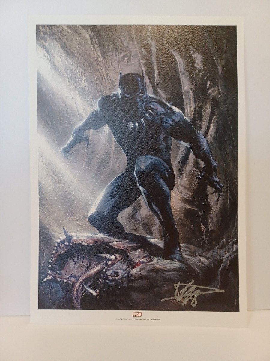 GABRIELE DELL'OTTO BLACK PANTHER SIGNED 9.5×13.5 Inch ART PRINT