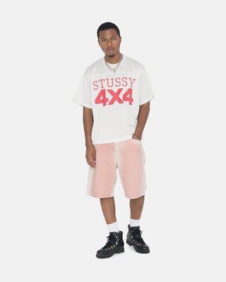 Stussy Spray Dye Denim Big Ol' Shorts Jorts Faded Pink | Size 28