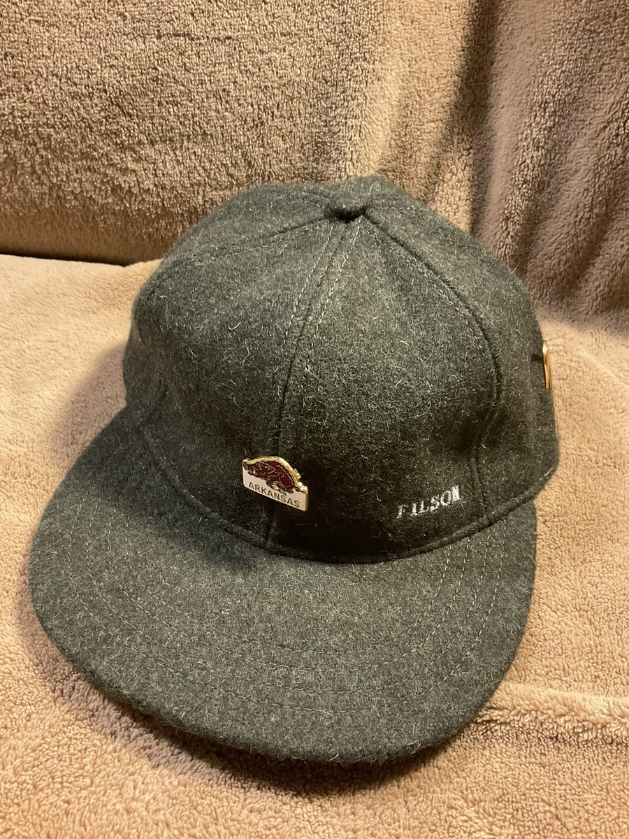 Filson Virgin Wool Men's Cap Leather Strap Size OS Vintage 80s 90s