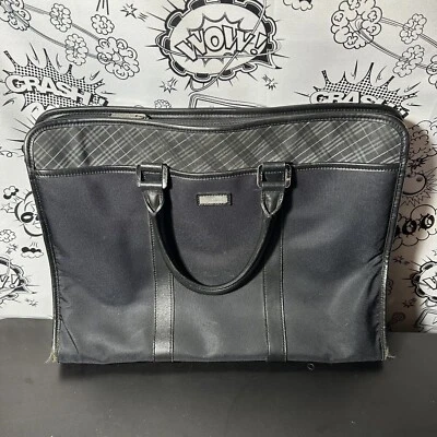 Burberry Black Label Canvas & Leather Business Bag HandBag