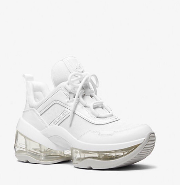 Michael Kors Olympia Xtreme Logo Jacquard And Leather Trainer