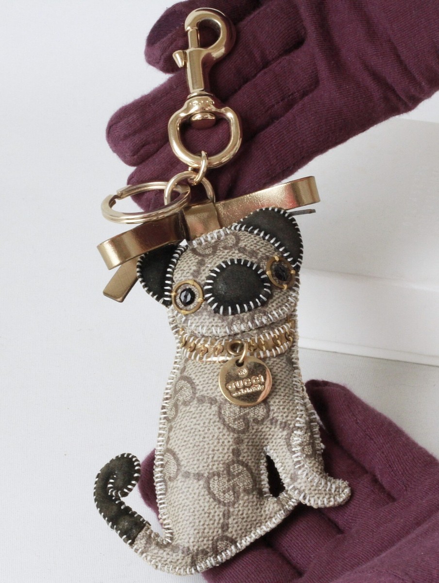 GUCCI Guccioli Oliver Pug Dog Key Ring,Bag Charm | eBay