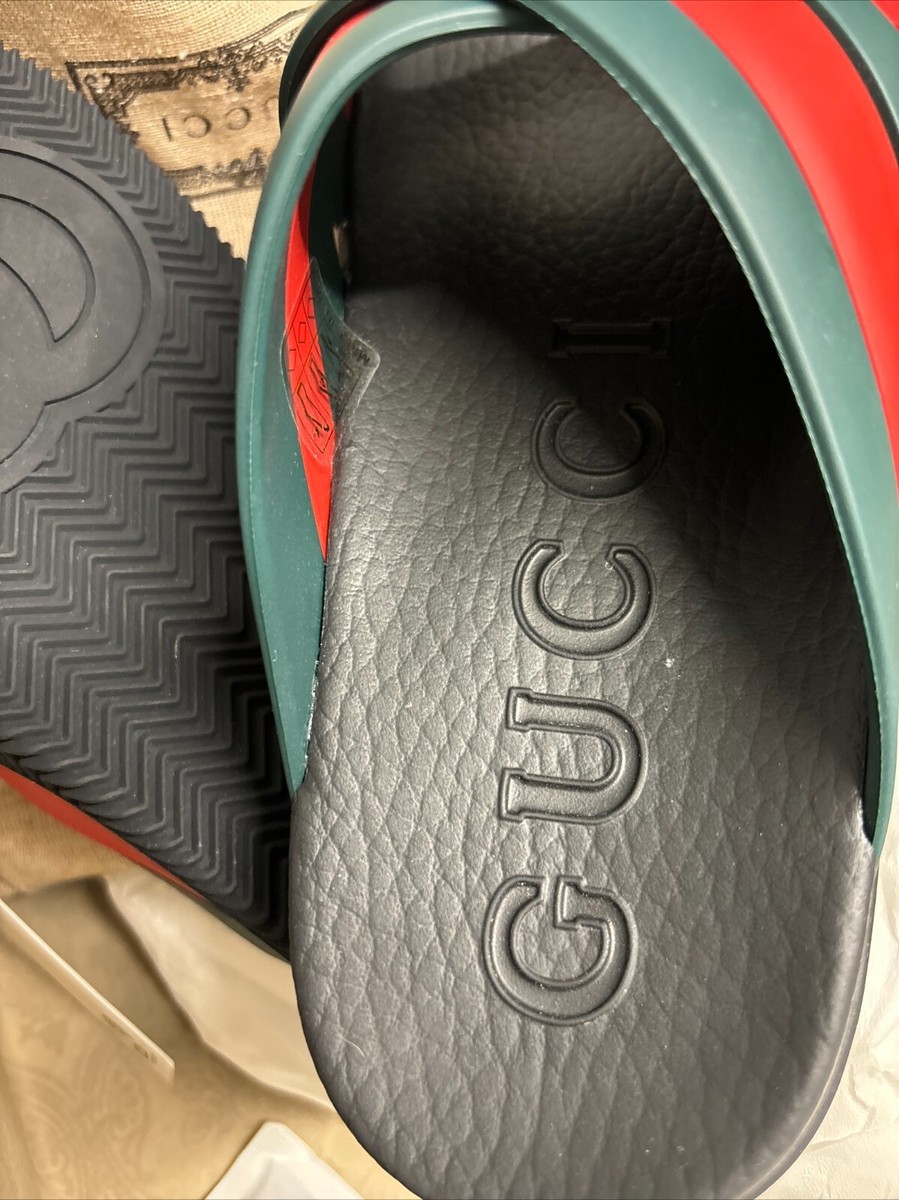 GUCCI Rubber Sandal/ Web Slide 