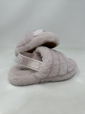UGG Womens Fluff Yeah Slides Sandals Slippers Seashell Pink