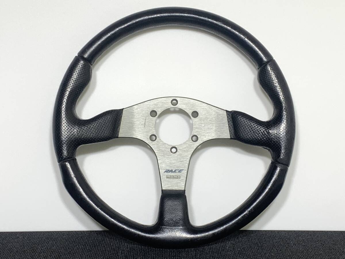 MOMO RACE D35 Steering Wheel 35Φ Black Leather Sports Type Vintage
