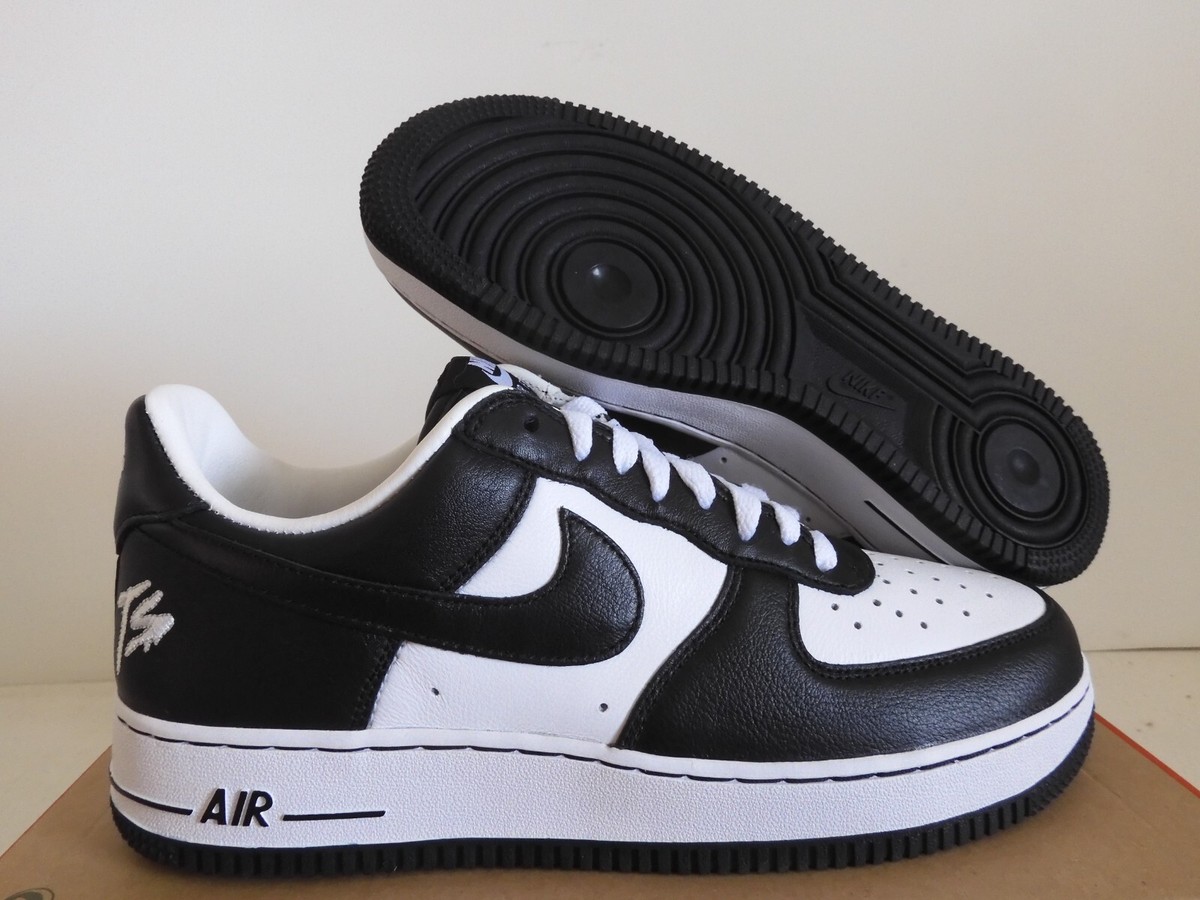 NIKE AIR FORCE 1 LOW QS TS TERROR SQUAD BLACKOUT WHITE-BLACK SZ