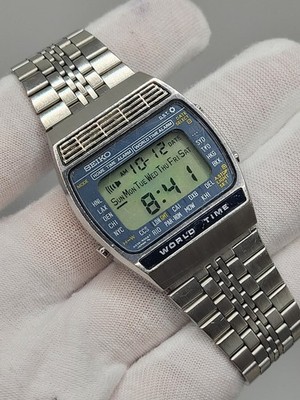N. MINT] 1978 Seiko A239-502A World Time Digital Stainless Watch