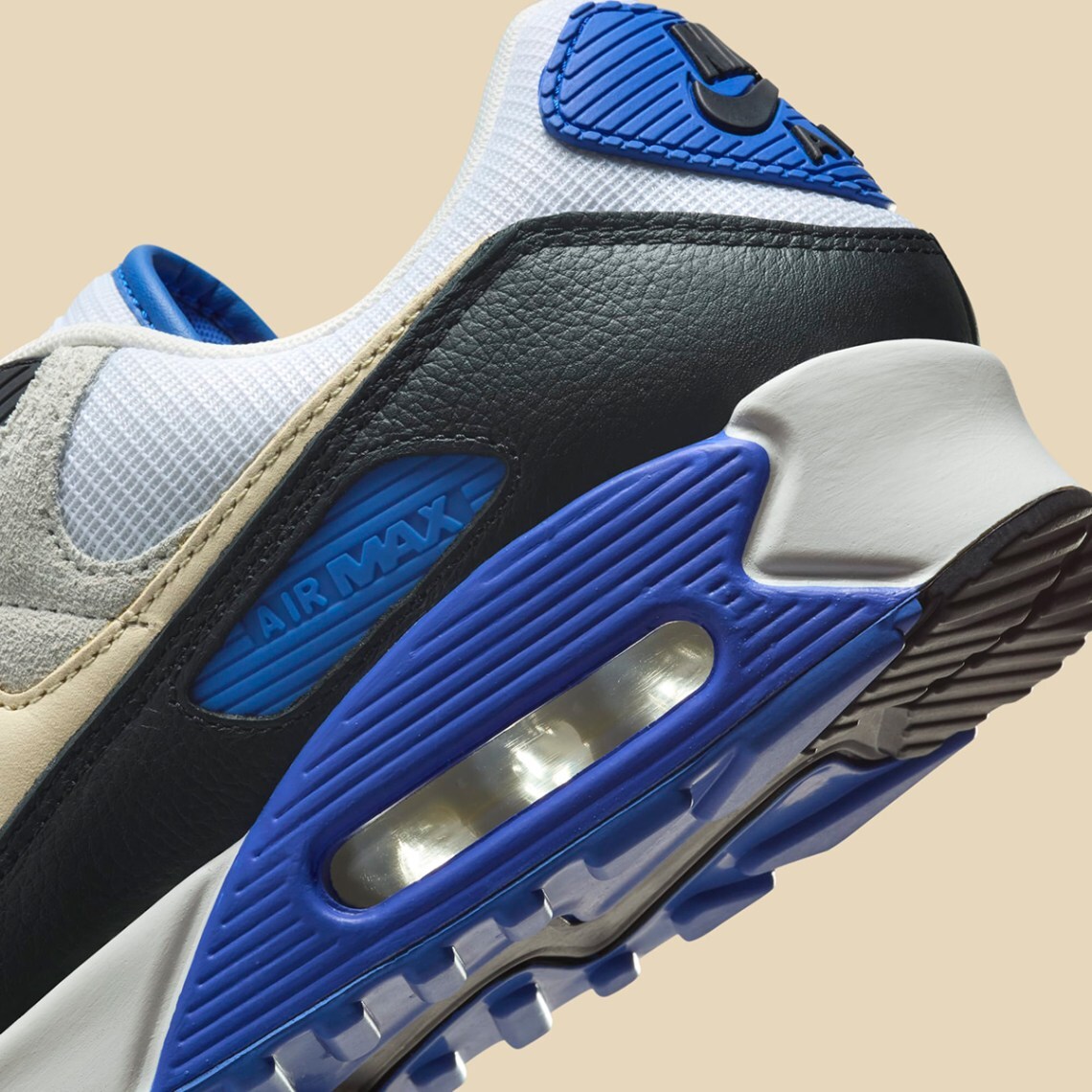 Nike Air Max 90 PRM White Racer Blue Khaki HF3449-100 sz 13 Men's