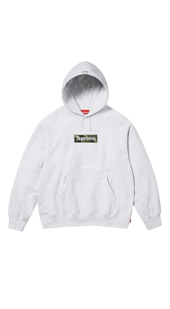 XXL Supreme Box Logo Hooded Sweatshirt Camo Ash Grey FW23 BOGO