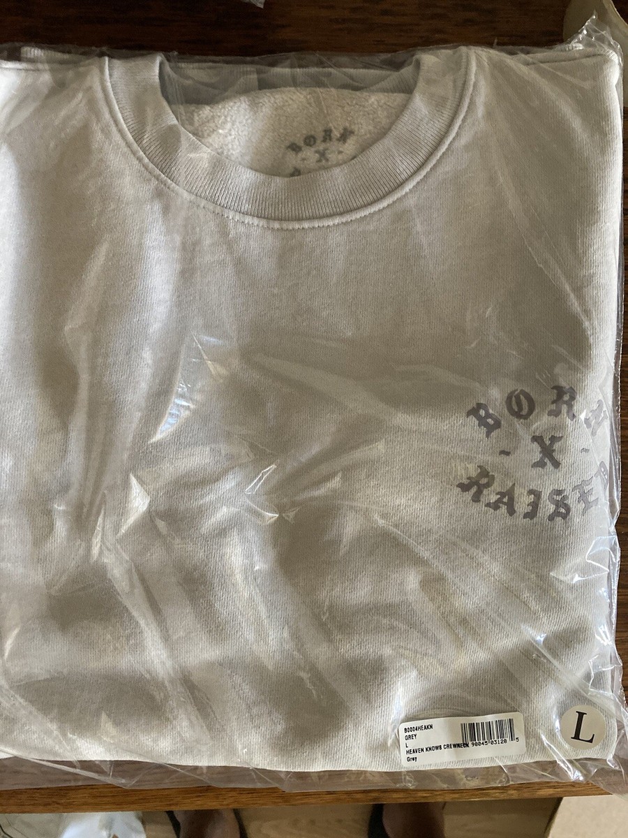Born X Raised Heaven Knows Crewneck Large New | eBay