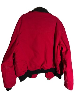 Vintage Carhartt Santa Fe Jacket Quilt Lined USA JQ160 Red Mens