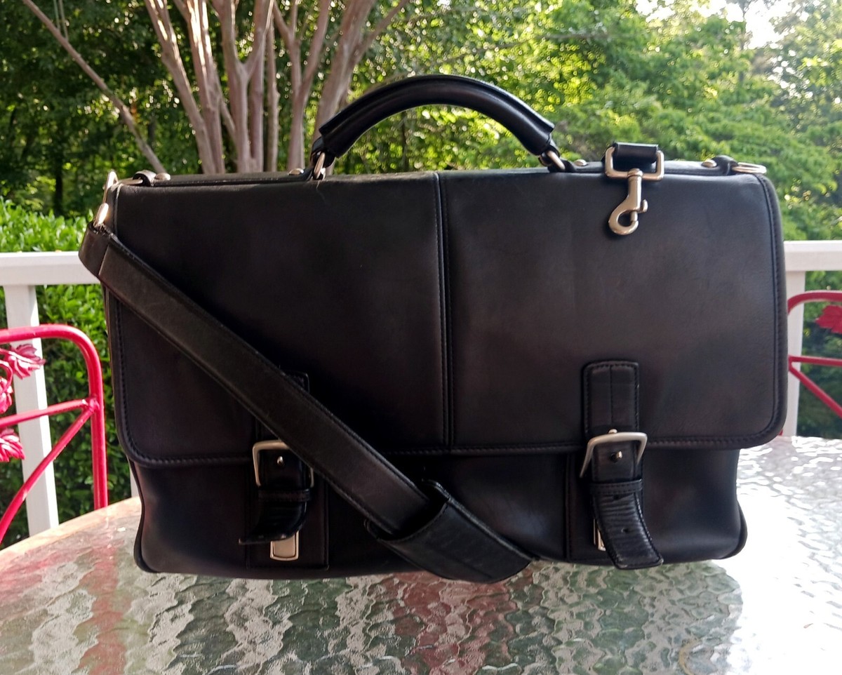 Coach LARGE Vintage A0769-F06455 Thompson Black Leather Briefcase