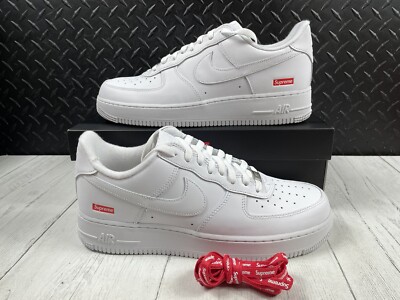 Size 11 - New Nike Air Force 1 Low x Supreme Box Logo - White