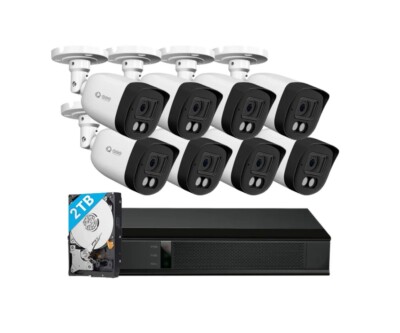 Qsee 5MP 2TB Wired DVR System with 8 Analog Bullet Cameras