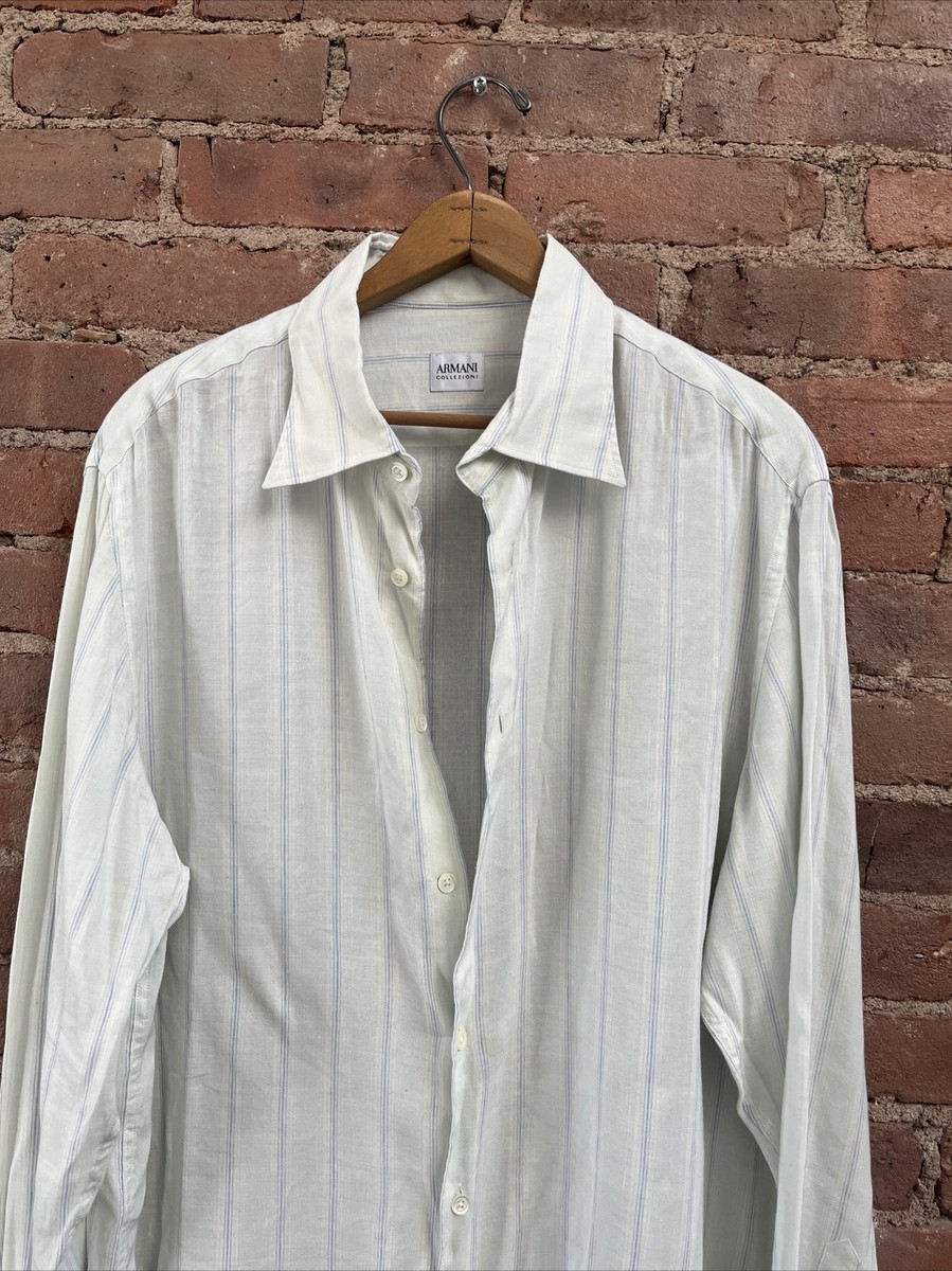 Vintage Giorgio Armani Collezioni Men's Shirt, Sz XL, Turquoise