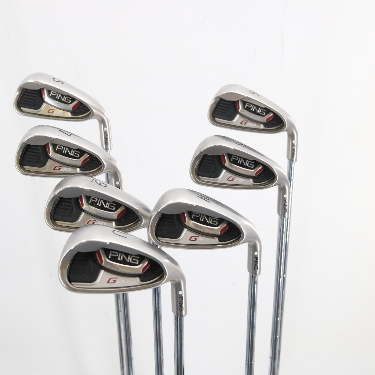 Ping G20 Iron Set 5-W,U White Dot Steel CFS Shaft S Stiff Flex RH