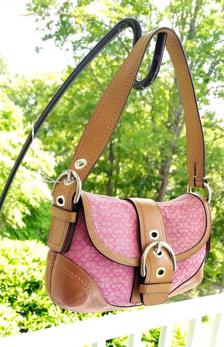 Coach F10925 Vintage Pink Soho Y2K Signature C Canvas & Leather