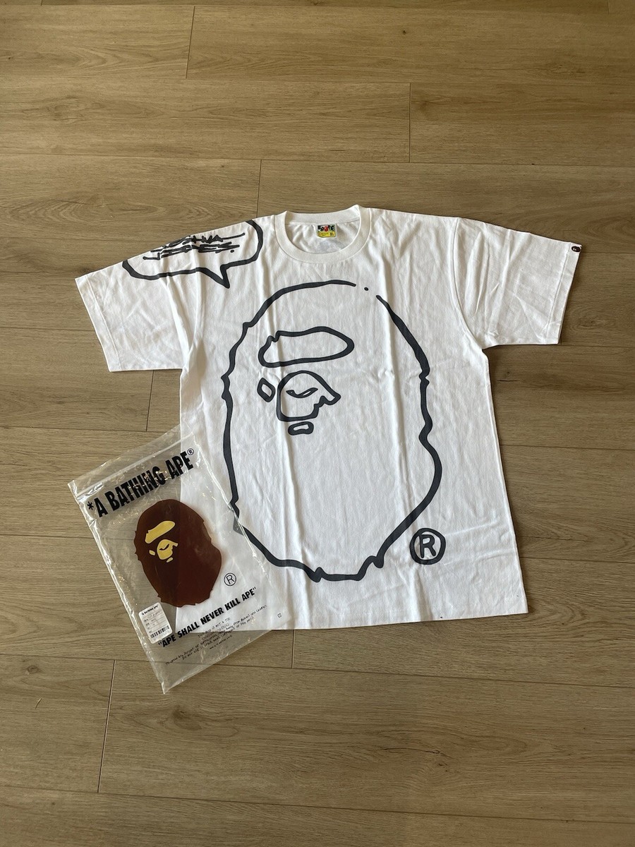 A Bathing Ape BAPE x Joshua Vides Big Head White Tee Brand New 100