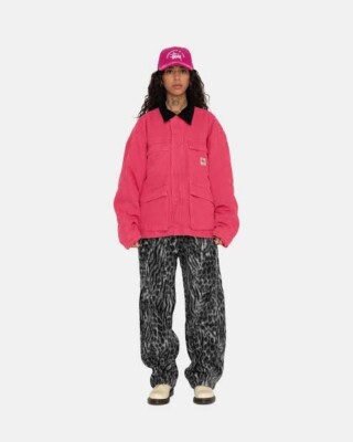 STUSSY WASHED CANVAS SHOP JACKET PİNK Size L K | eBay