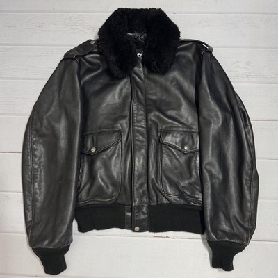 Schott 184SM G-1 Flight Jacket Leather Riders Black Men's 2XL Size