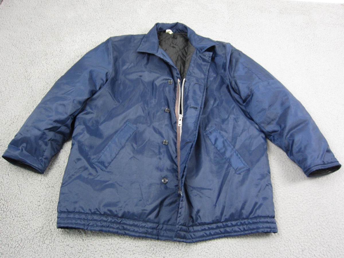 Vintage Unitog Jacket Adult Large Blue Talon Zip Up Quilted Farmer