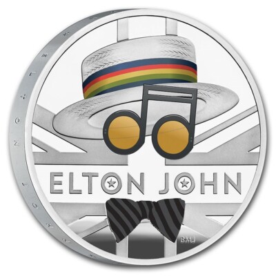 2020 Elton John Music Legends 1 oz Pure Silver Proof Colored Coin