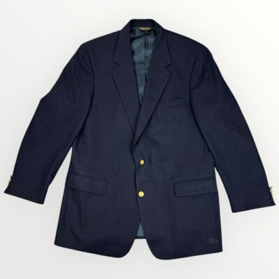 Brooks Brothers Brooksease Mens 45 Wool Suit Jacket Navy Blazer