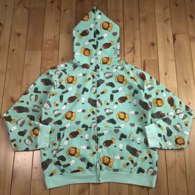 BAPE × kaws milo companion full zip hoodie NIGO Mint green A