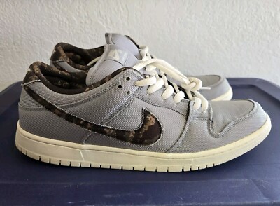 Nike SB Dunk Low Wolf Grey Digi Camo Men's Sneakers Size 14 | eBay