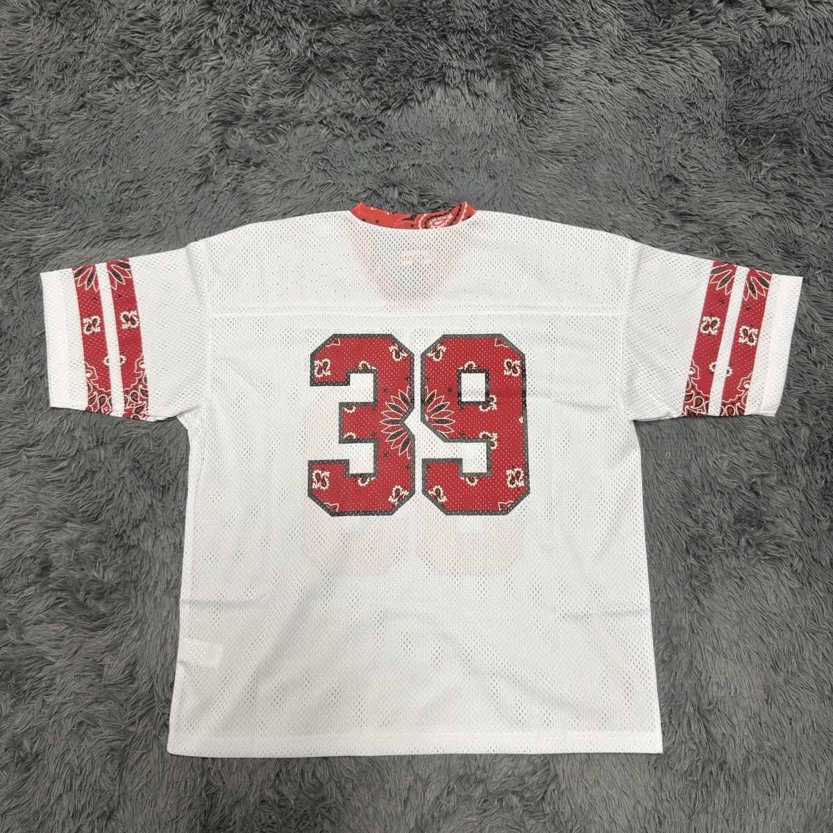 Supreme Bandana Men's Football Jersey White Red, Size Medium | eBay