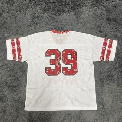 Supreme Bandana Men's Football Jersey White Red, Size Medium | eBay