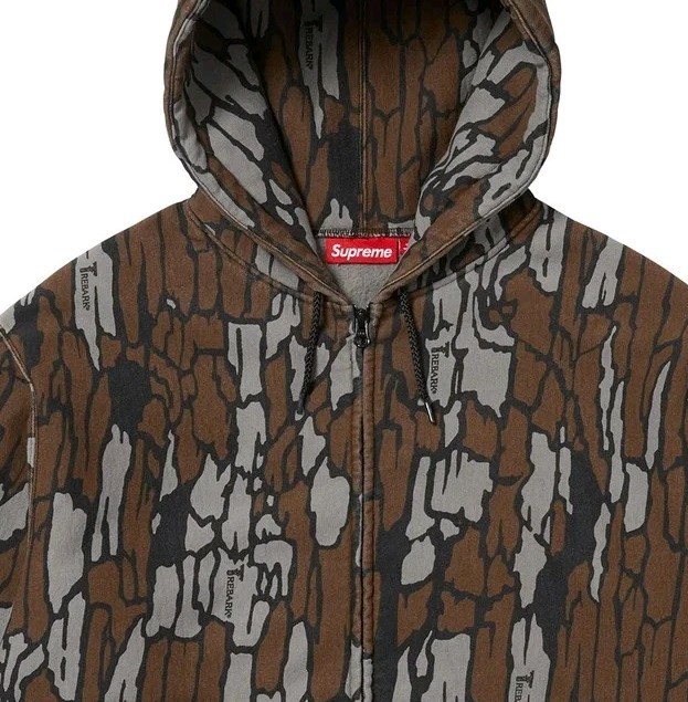 Supreme Trebark Work Zip Up Hoodie XXL w/3 Decals Hooded Mossy