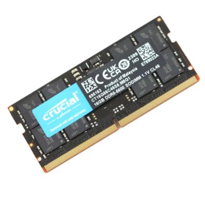 New Crucial 16GB DDR5 5600MHz PC5-44800 SODIMM Laptop Memory Ram