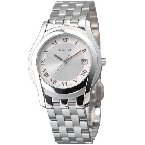Gucci YA055305 Stainless Steel Silver Tone 5505 M Series Date