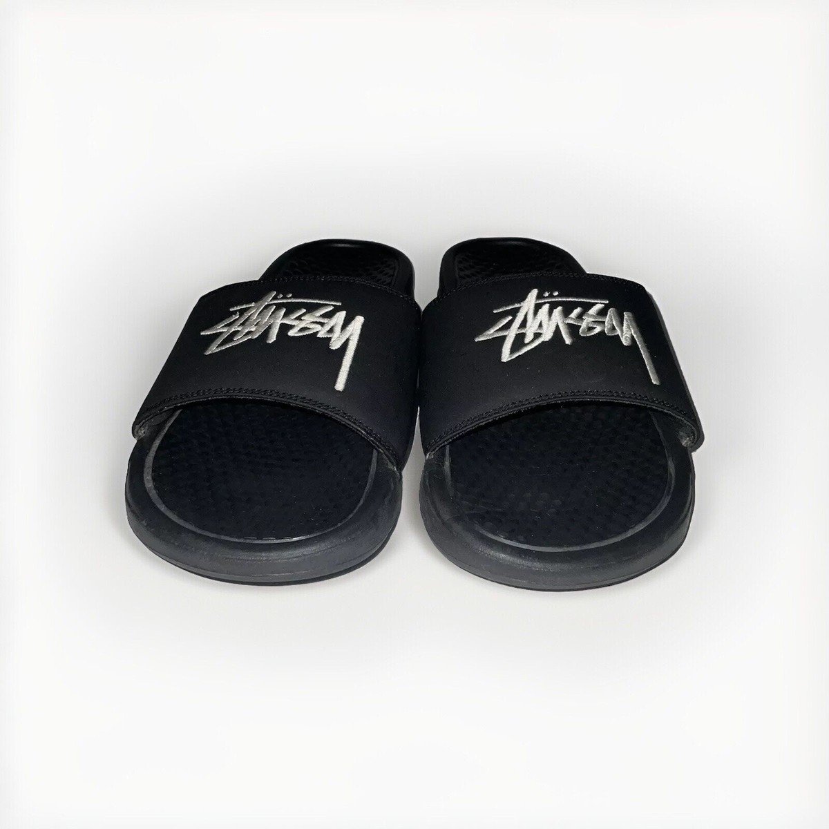 2020 NIKE x STUSSY ~EMBROIDERED LOGO~ BENASSI SLIDE 7~BLACK~ stock