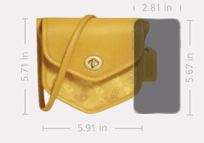 NWT Coach Turnlock Flap Pouch 15 Horse & Carriage Crossbody Ochre