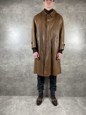 Hermes Sport Archives 80s Luxury Real Fur Leather Brown Coat Sz L