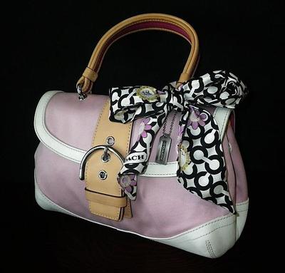 Coach Soho Pink Canvas Vachetta Leather Top Handle Bag w/ Matching